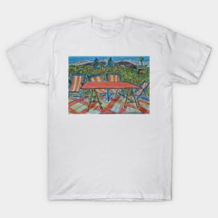 Watercolor Sketch - A Farm Terrace in Summer. Sicily, 2013 T-Shirt